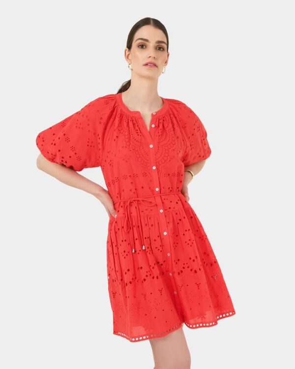 FORCAST Lola Broderie Tiered Dress