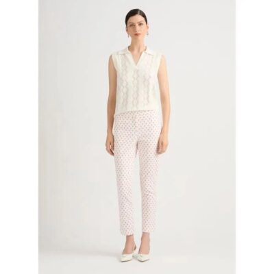 David Lawrence Kali Compact Cotton Cropped Slim Leg Pant