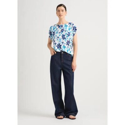 David Lawrence Frances Linen Floral Tee
