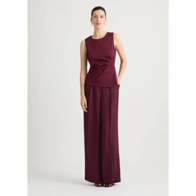 David Lawrence Bronte Wide Leg Pleat Pant