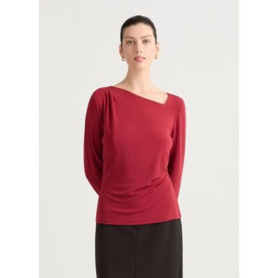David Lawrence Lupita Asymmetric Jersey Top