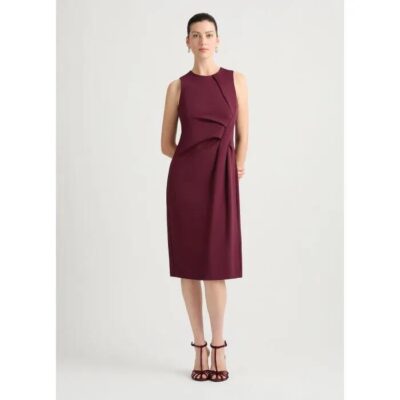 David Lawrence Saylor Sleeveless Ponte Midi Dress