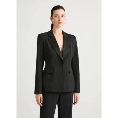 David Lawrence Stella Wool Blend Tailored Blazer