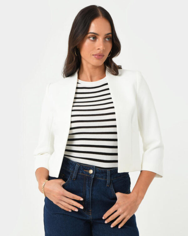 FORCAST Nikki Collarless Crop Jacket