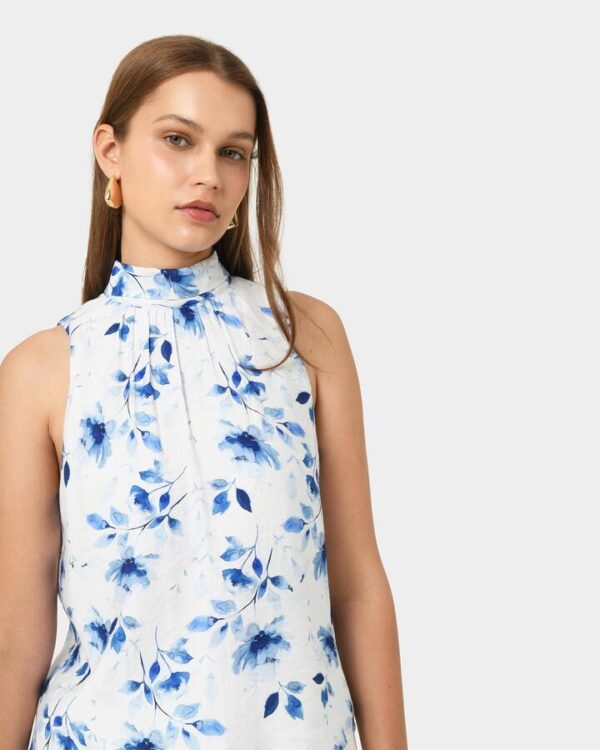 FORCAST Tessie Halter Tie Top