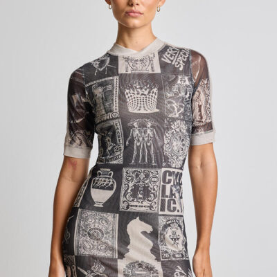 Something Very Special MSG Grid Mini Dress Black