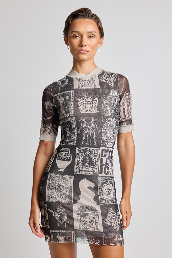 Something Very Special MSG Grid Mini Dress Black - Miss Nelly