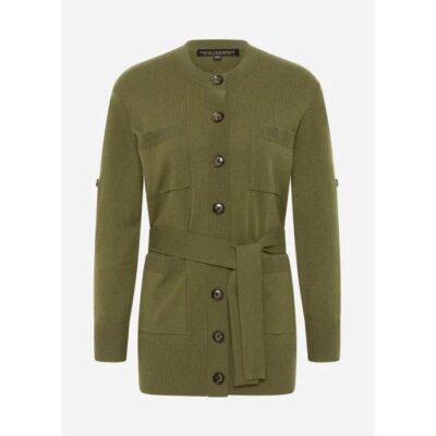 David Lawrence Joanne Merino Tie Waist Cardigan