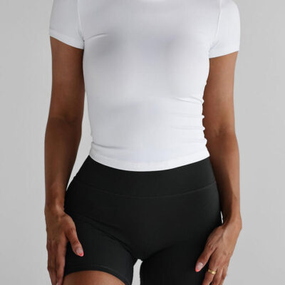 Leelo Active Sculpt Fitted Tee White