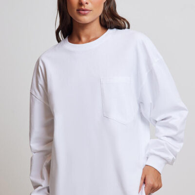 Stylerunner Asher Long Sleeve Tee Bright White