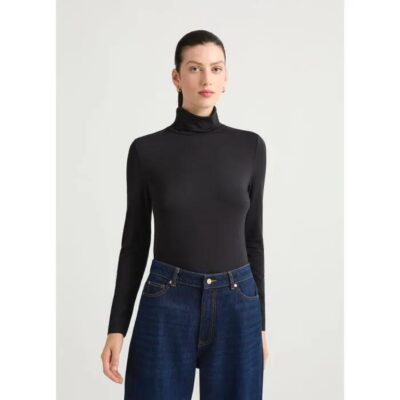 David Lawrence Betsy Turtleneck Bamboo Top