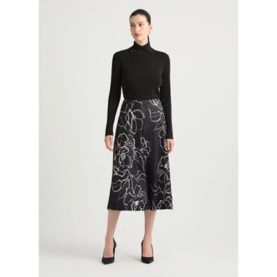 David Lawrence Cyrielle Satin Midi Skirt
