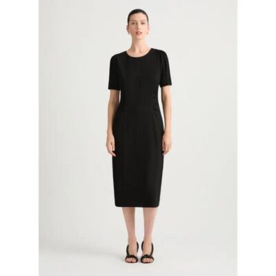 David Lawrence Solana Textured Jersey Midi Dress