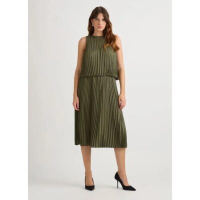 David Lawrence Gio Stripe Midi Dress