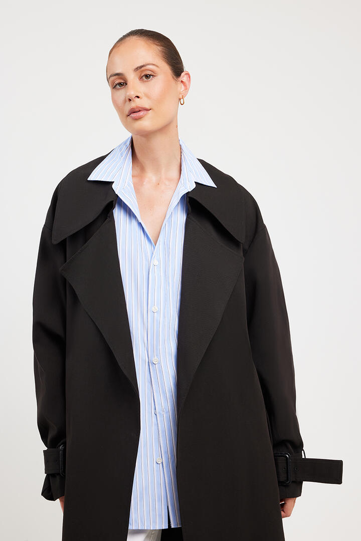 Blanca Anne Trench Coat Black - Miss Nelly