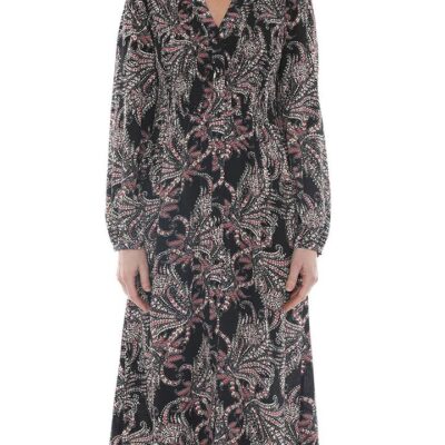 JUMP DITZY PAISLEY SHIRRED DRESS