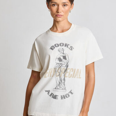 Something Very Special Books are Hot Graphic Tee Vintage White