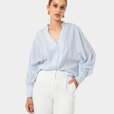 FORCAST Helena Draped Sleeve Blouse