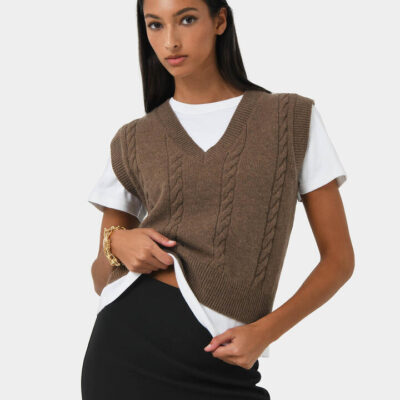 FORCAST Rulia V-neck Knit Vest