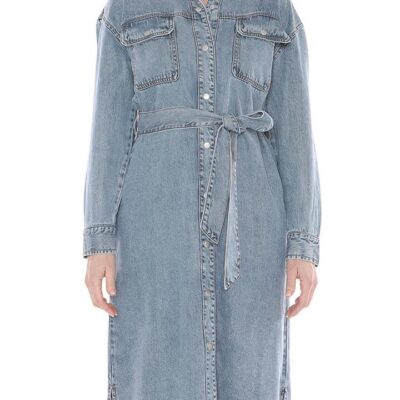 JUMP SOFT DENIM TIE DRESS