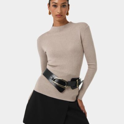 FORCAST Avelyn Mock Neck Knit