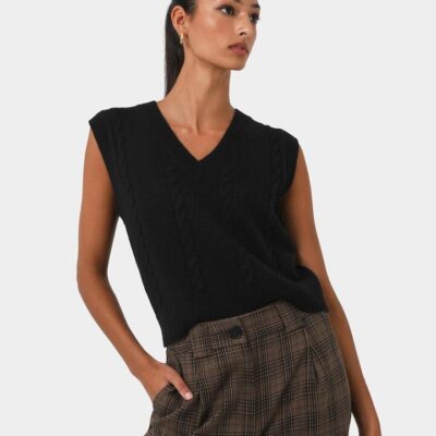 FORCAST Rulia V-neck Knit Vest