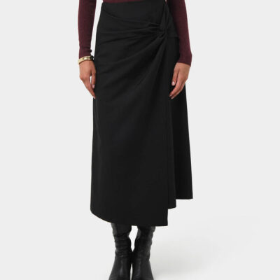 FORCAST Amera Twist Midi Skirt