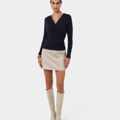 FORCAST Tika Crossover Ruched Top