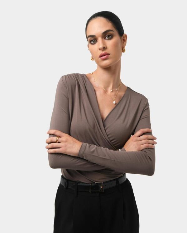 FORCAST Tika Crossover Ruched Top