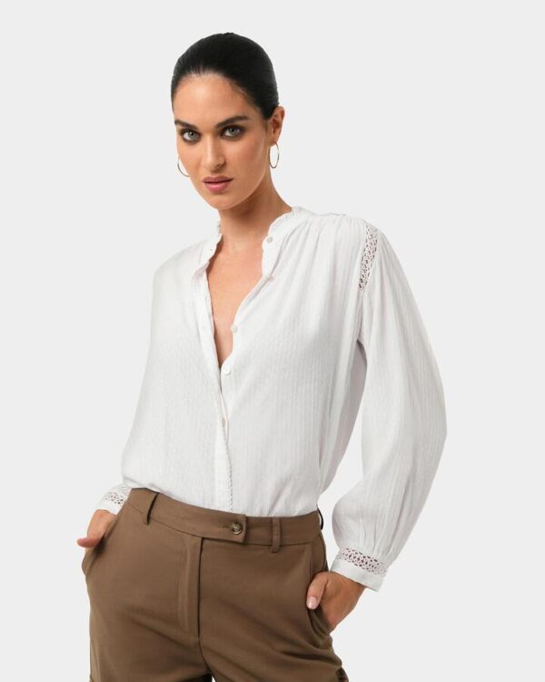 FORCAST Giorga Lace Trim Blouse