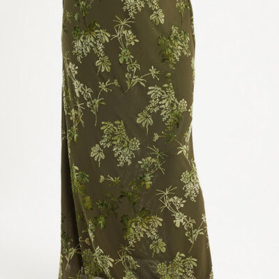 Ode Devon Mesh Maxi Skirt Khaki Devore