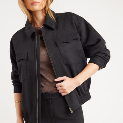 Ode Lennon Suede Bomber Onyx