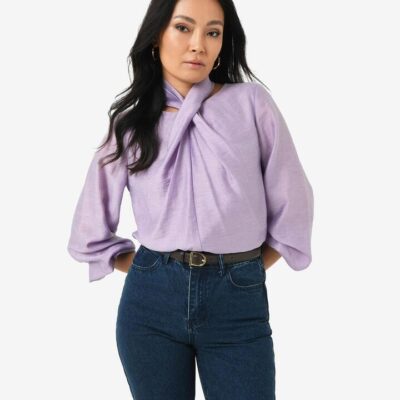 FORCAST Bellini Twist Neck Blouse