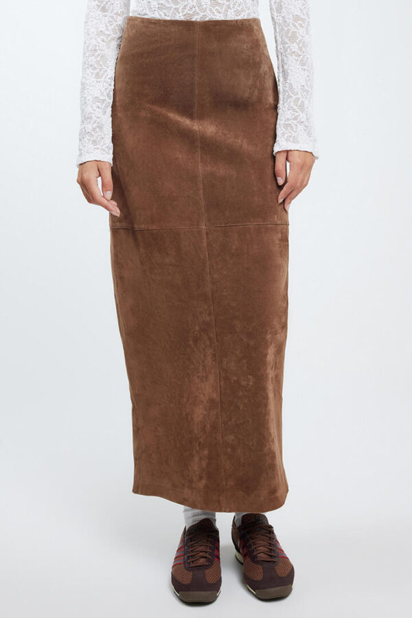 Ode Palmer Suede Skirt Chocolate