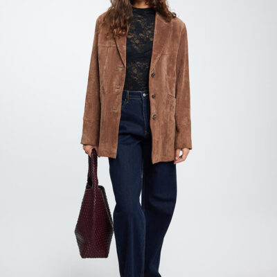 Ode Palmer Suede Blazer Chocolate