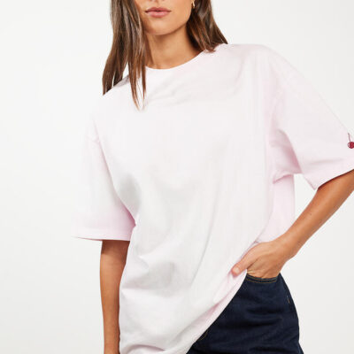 Stylerunner Ainsley Wash Oversized Short Sleeve Tee Bubblegum