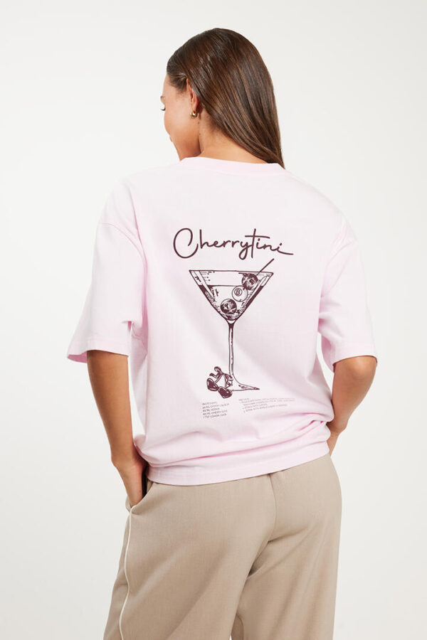 Stylerunner Cherrytini Cocktail Short Sleeve Tee Blush