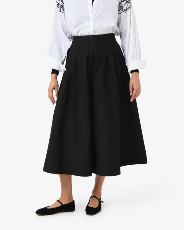FORCAST Heira Pleated Midi Skirt