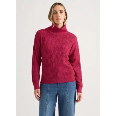David Lawrence Saisha Merino Cable Knit
