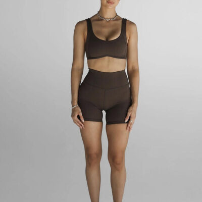 Leelo Active Luxe Signature Crop Mocha