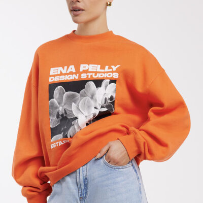 Ena Pelly Orchid Studios Sweatshirt Mandarin