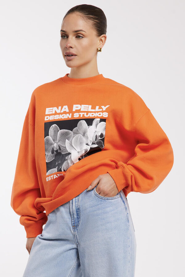 Ena Pelly Orchid Studios Sweatshirt Mandarin