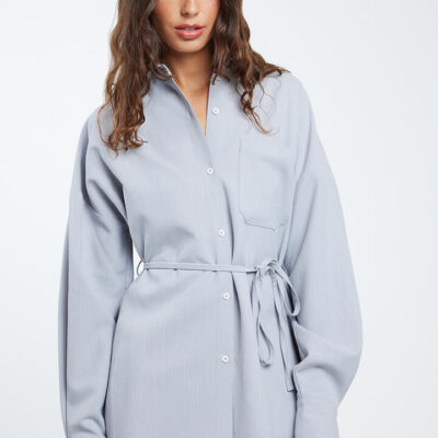 Ode Clay Shirt Cloud Pinstripe