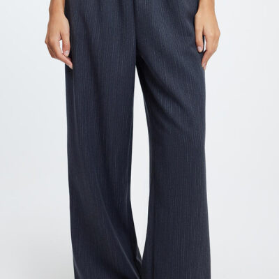 Ode Clay Wide Leg Pant Navy Pinstripe