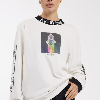 Something Very Special Deep Seated Desire Long Sleeve Tee White