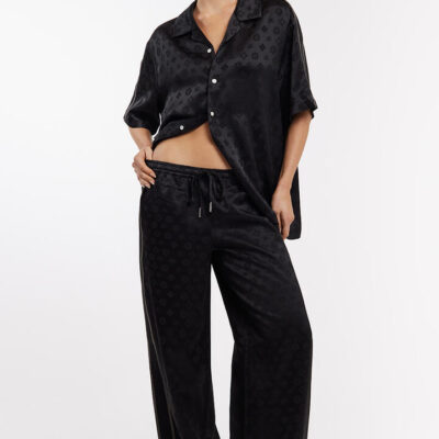 Something Very Special Jaquard Satin Resort Shirt Black