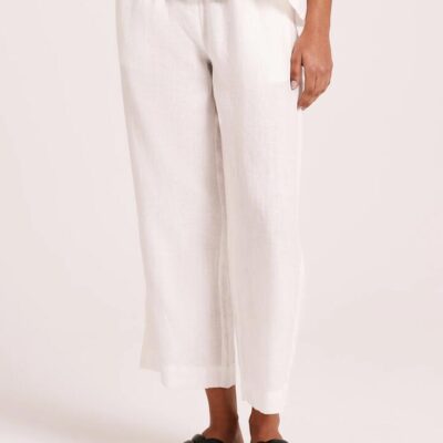 Nude Lucy Lounge Linen Crop Pant Linen White