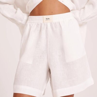 Nude Lucy Lounge Heritage Linen Short Linen White