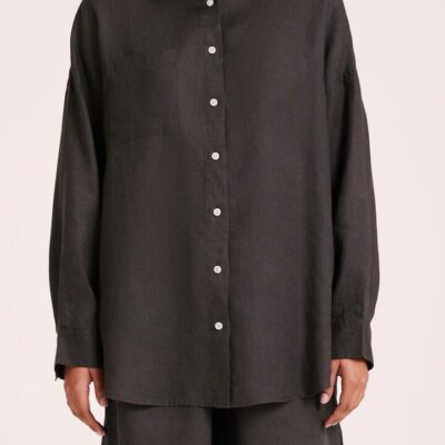 Nude Lucy Lounge Heritage Linen Shirt Linen Grey