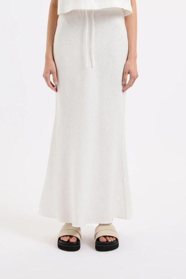Nude Lucy Womens Amani Linen Skirt Linen White Size L